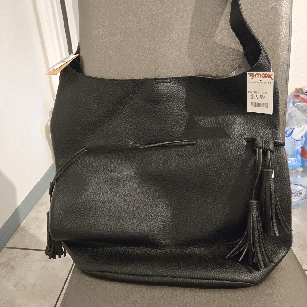 Free People Black Tassel Bag
